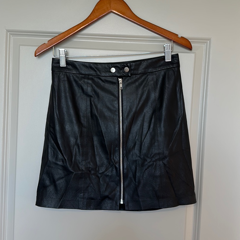 N:PHILANTHROPY Faux Leather Black Mini Skirt
